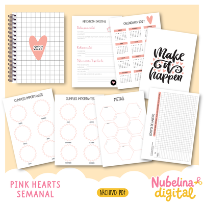 💗🎀 AGENDA PINK HEART 2027 🎀💗