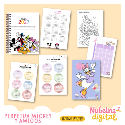🐭 Agenda Perpetua Mickey y sus Amigos🌈