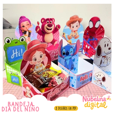 🍭🎉 Bandejas Día del Niño | 8 Diseños PDF 🧸✨