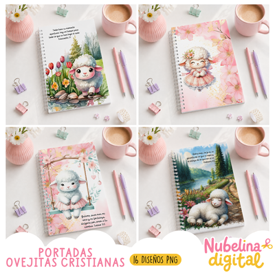 🐑✨ PACK PORTADAS CRISTIANAS OVEJITAS  📖💛
