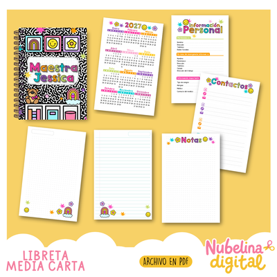 📒✨ LIBRETA MEDIA CARTA 💖🖨️