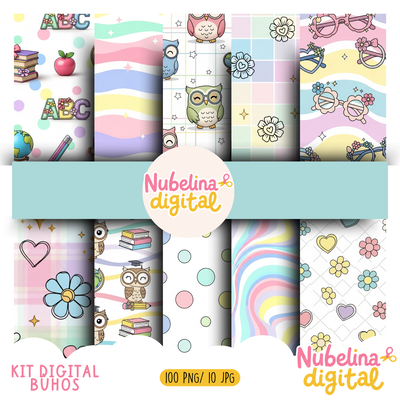 🦉✨ KIT DIGITAL BÚHOS  🎨💖