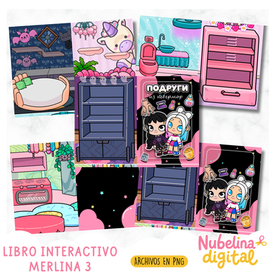 🖤📖 Libro Interactivo Merlina 3  🕸️✨