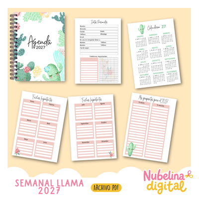 🦙🌵Semanal 2027 – Llamas & Cactus ✨