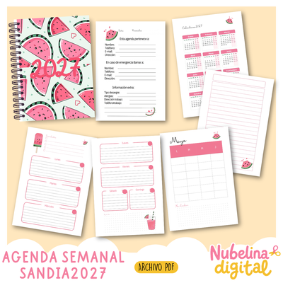 🍉📒 AGENDA SEMANAL SANDÍA 📒🍉