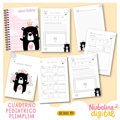 🧸🤎 CUADERNO PEDIÁTRICO OSITO 🤎🧸