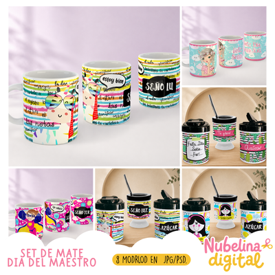 🍎🧉☕ Set Mate + Taza Día del Maestro  ✏️📚