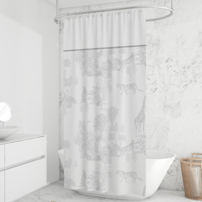 Cortina de Baño - Selva gris claro