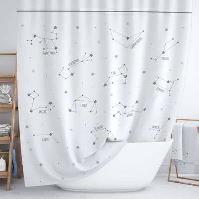 Cortina de Baño - Constelaciones blanca