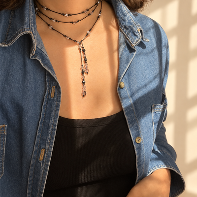 Collar Corbatero Cristales
