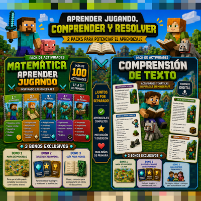 COMBO APRENDER JUGANDO | MATEMÁTICA + COMPRENSIÓN DE TEXTO