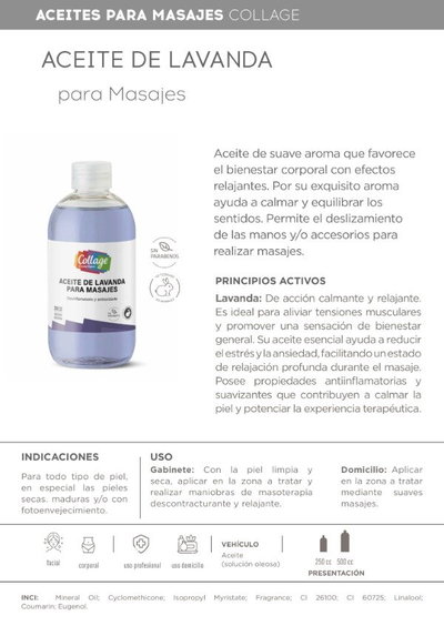 Collage Aceite de Masajes Lavanda 500ml