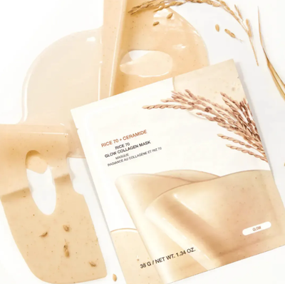 Mascarilla Facial Rice 70 Ceramide Glow Collagen Caja x4 uni