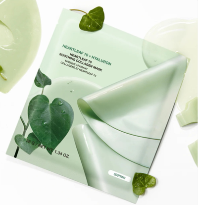 Mascarilla Facial Heartleaf 70 Hyaluron Soothing Collagen Caja x4 unidades