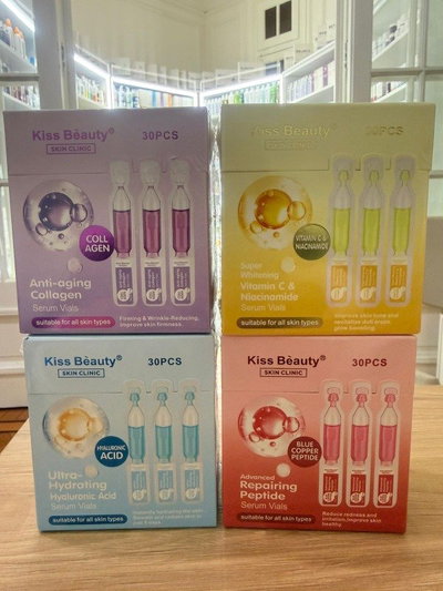 Ampollas Faciales individuales 30 liposomadas uni Peptidos Colageno VitaC Hialu
