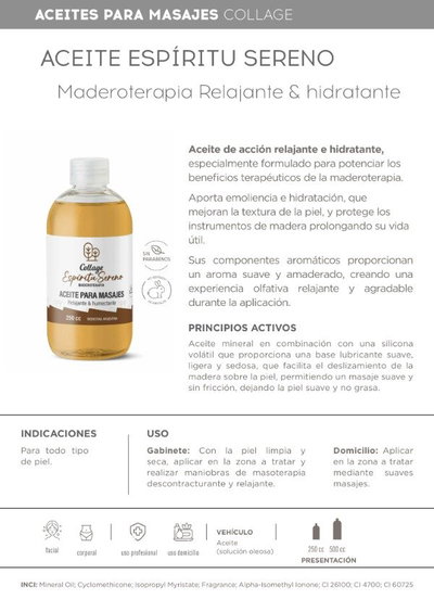 Collage Aceite de Masajes Espiritu Sereno 500ml