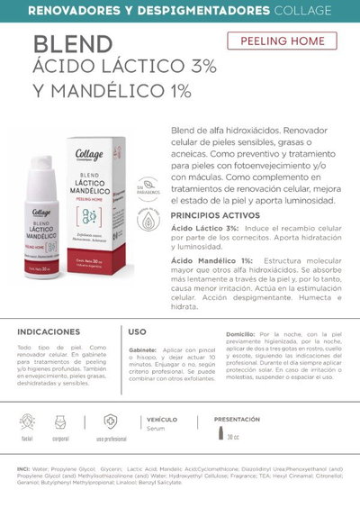 Collage Peeling Acido Blend Lactico 3 Mandelico 1 30ml