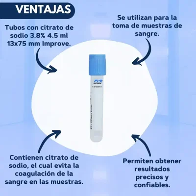 Tubos Citrato de Sodio Improve 3.8 4,5ML 100u PRP