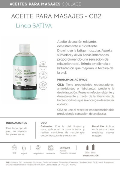 Collage Aceite de Masajes Relax CB2 500ml