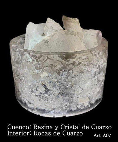 Velador Cuenco Lámpara Artesanal Cuarzo Cristal