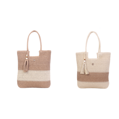 999125 Bolso de rafia bi color