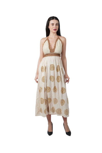 564874 Vestido largo crochet