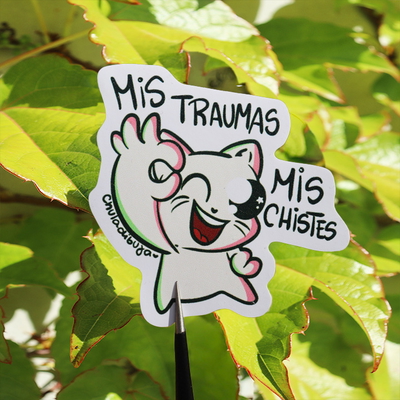 Sticker Mis traumas, mis chistes