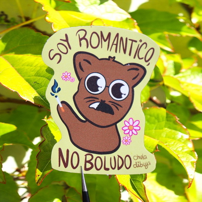 Sticker Soy romántico, no boludo