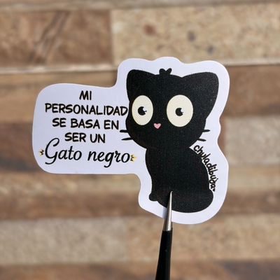 Sticker Personalidad gato negro