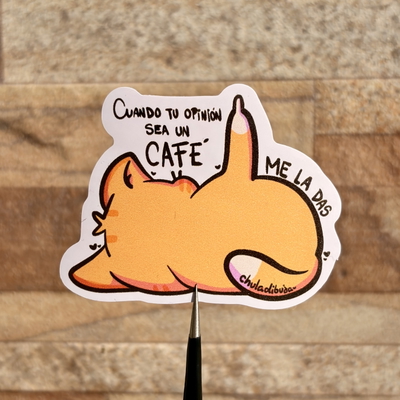 Sticker Opinión café
