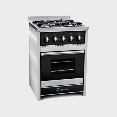 Cocina vesta Cook&Food, 4 Hornallas, Puerta Visor, Frente Negro, Encendido en Horno