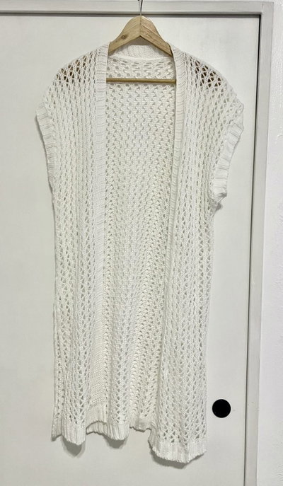 Saco calado blanco tejido 