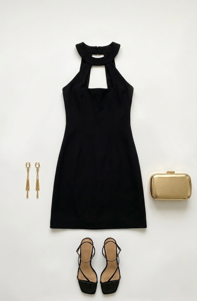 Vestido negro corto CH 