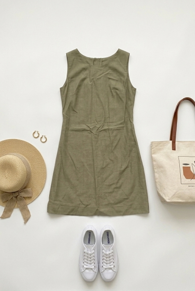 Vestido corto verde militar 