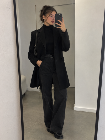 Tapado negro elegante 