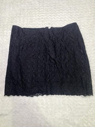 Pollera mini negra flores Y2K