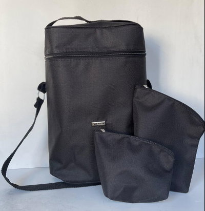 combo bolso CLASICO TELA matero grande con sujetador para termo + yerbero + azucarero 