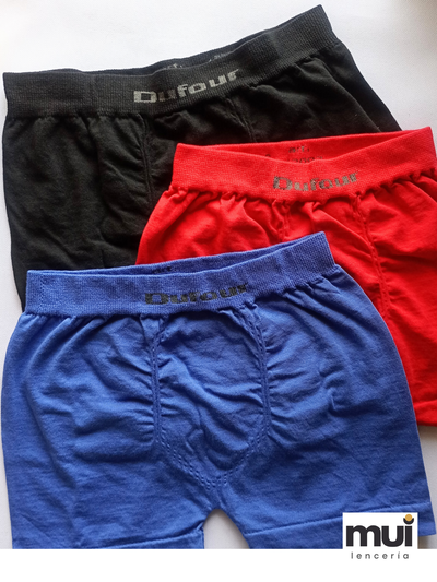 Boxer Dufour Niño Liso de Algodón Sin Costura