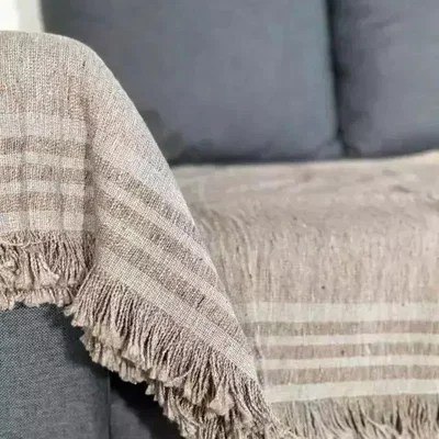 Colcha tejida lisa/rayas 2 1/2