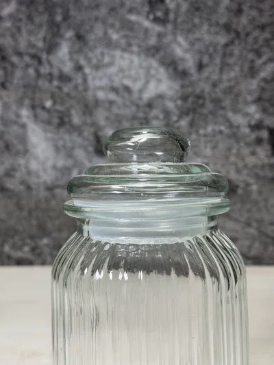 Frasco oval de vidrio 
