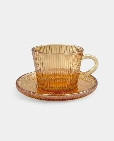 Taza y plato gold x6