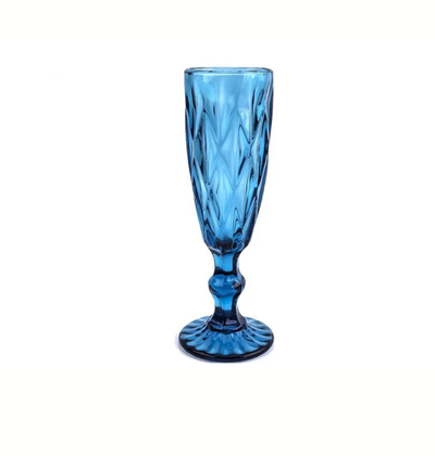 Copa rombo champagne azul x6