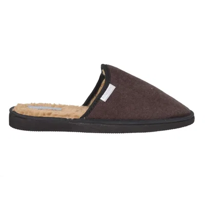 Pantuflas hombre chocolate con corderito 