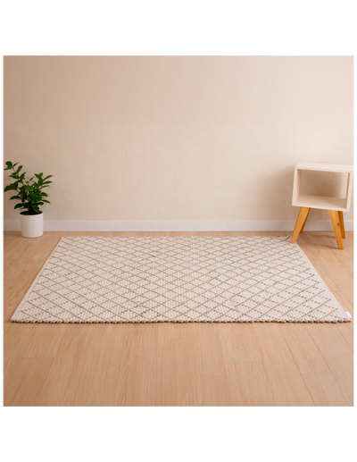 Alfombra rombos white yute 120 x 180