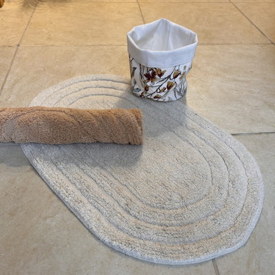 Alfombra de baño oval 40x60cm algodón