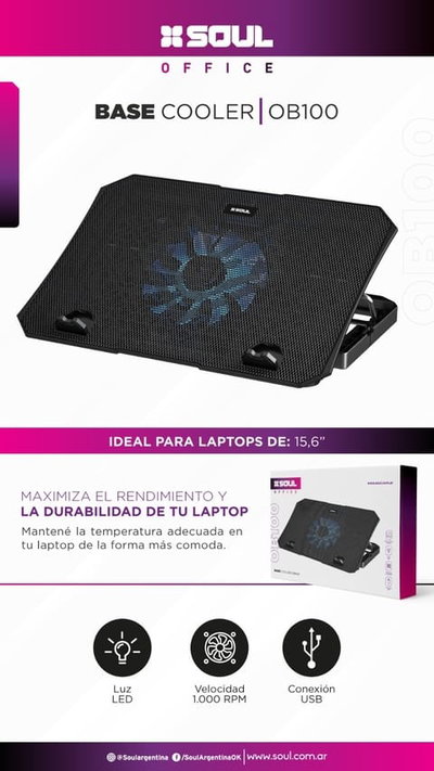 BASE COOLER USB SOUL LED OB100