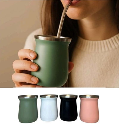 MATE ACERO INOXIDABLE CHICO 160ML CON MARCA