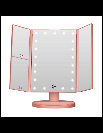 ESPEJO TRIPLE MAQUILLAJE AITECH CON LUZ LED