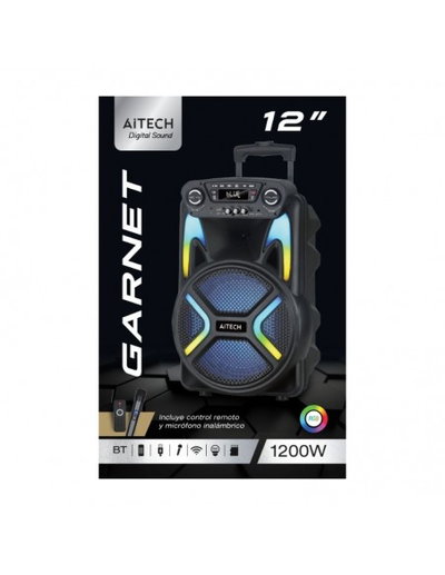 PARLANTE AITECH GARNET 12` CON DOS MICROFONOS