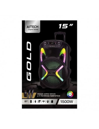 PARLANTE AITECH GOLD 15` CON MICROFONO